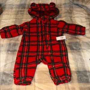 Old Navy Red Plaid Kids Bodysuit